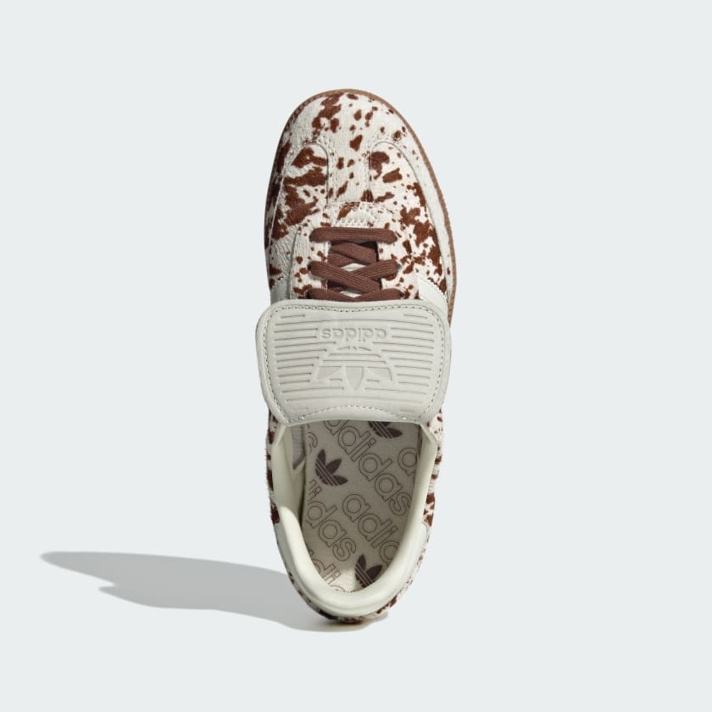 adidas Women's White and Brown Cow Print Samba Sneakers - Picture 13 of 13